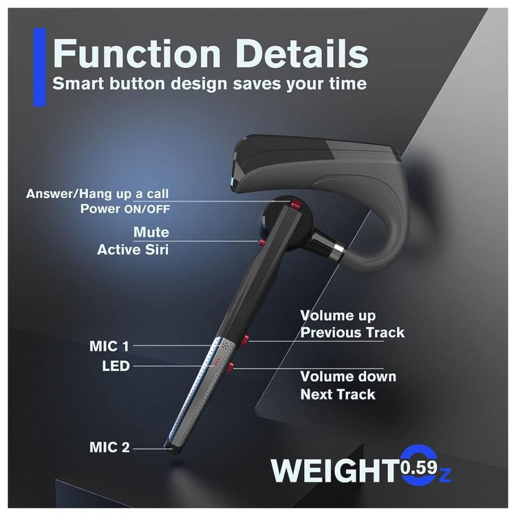 HonShoop-Fone-de-ouvido-sem-Fio-Headset-Bluetooth-para-foto-3