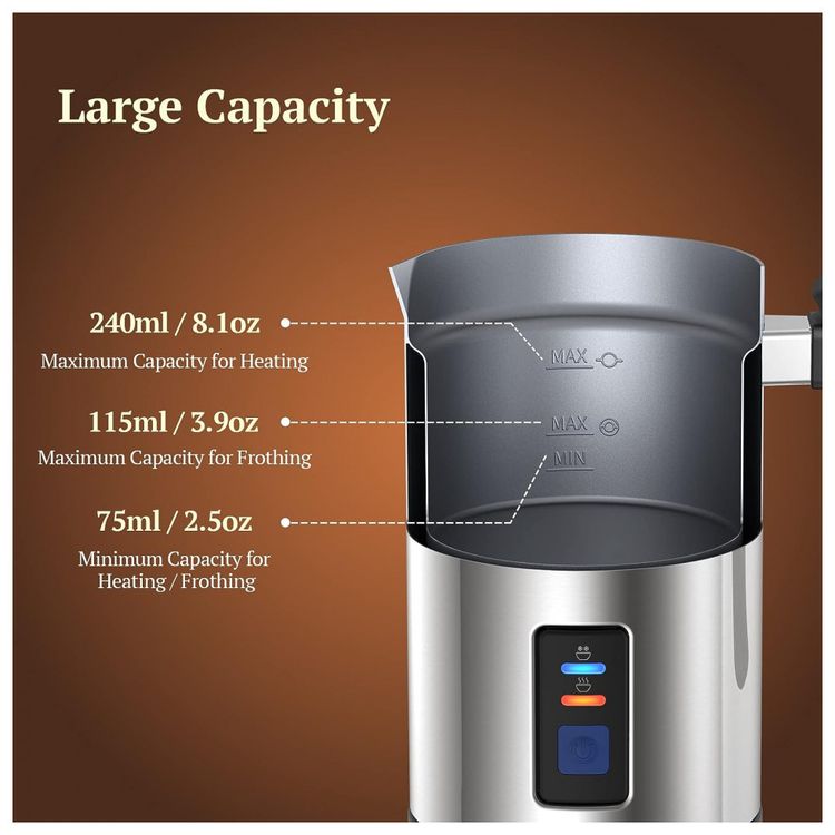 RATRSO-Espumador-de-Leite-Eletrico-Capacidade-300-mL-Aco-foto-3