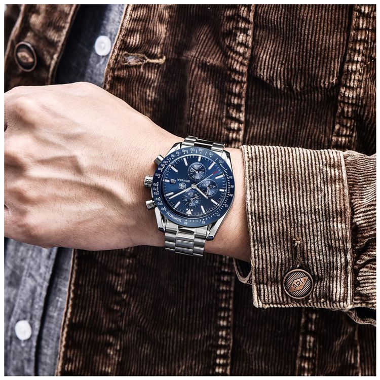 BENYAR-BY-5140S-Silver-Blue-Relogio-Masculino-Analogico-foto-1