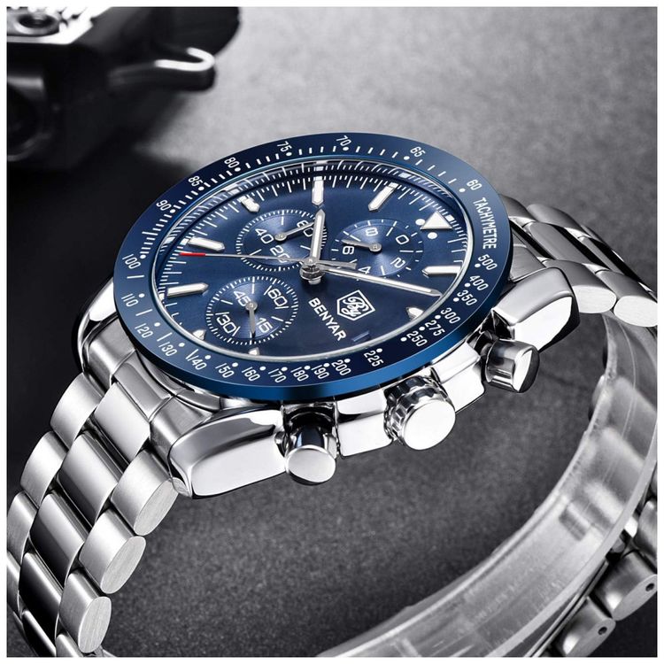BENYAR-BY-5140S-Silver-Blue-Relogio-Masculino-Analogico-foto-2