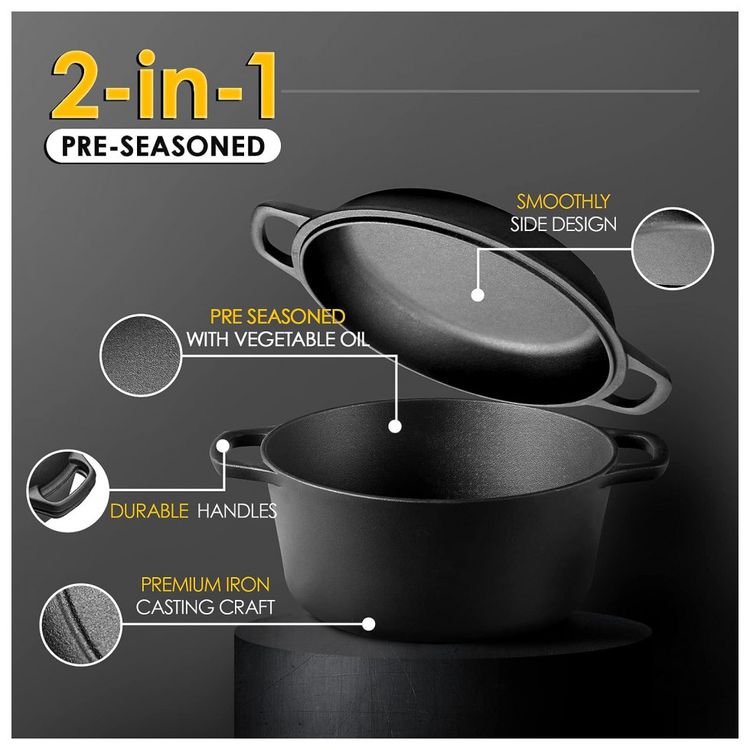 EDGING-CASTING-Panela-de-Ferro-Fundido-2-em-1-Capacidade-foto-1