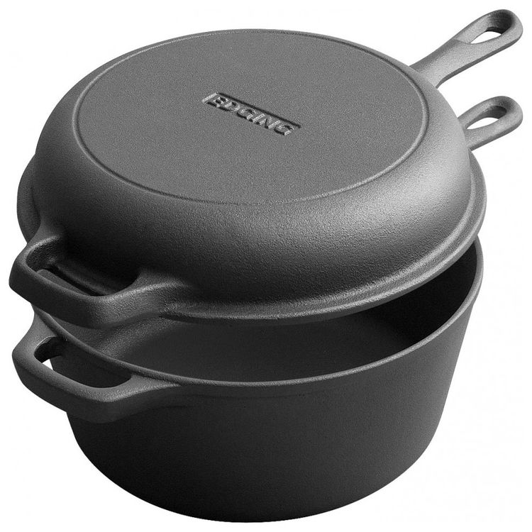 EDGING-CASTING-Panela-de-Ferro-Fundido-2-em-1-Pre-Preparada-foto-0
