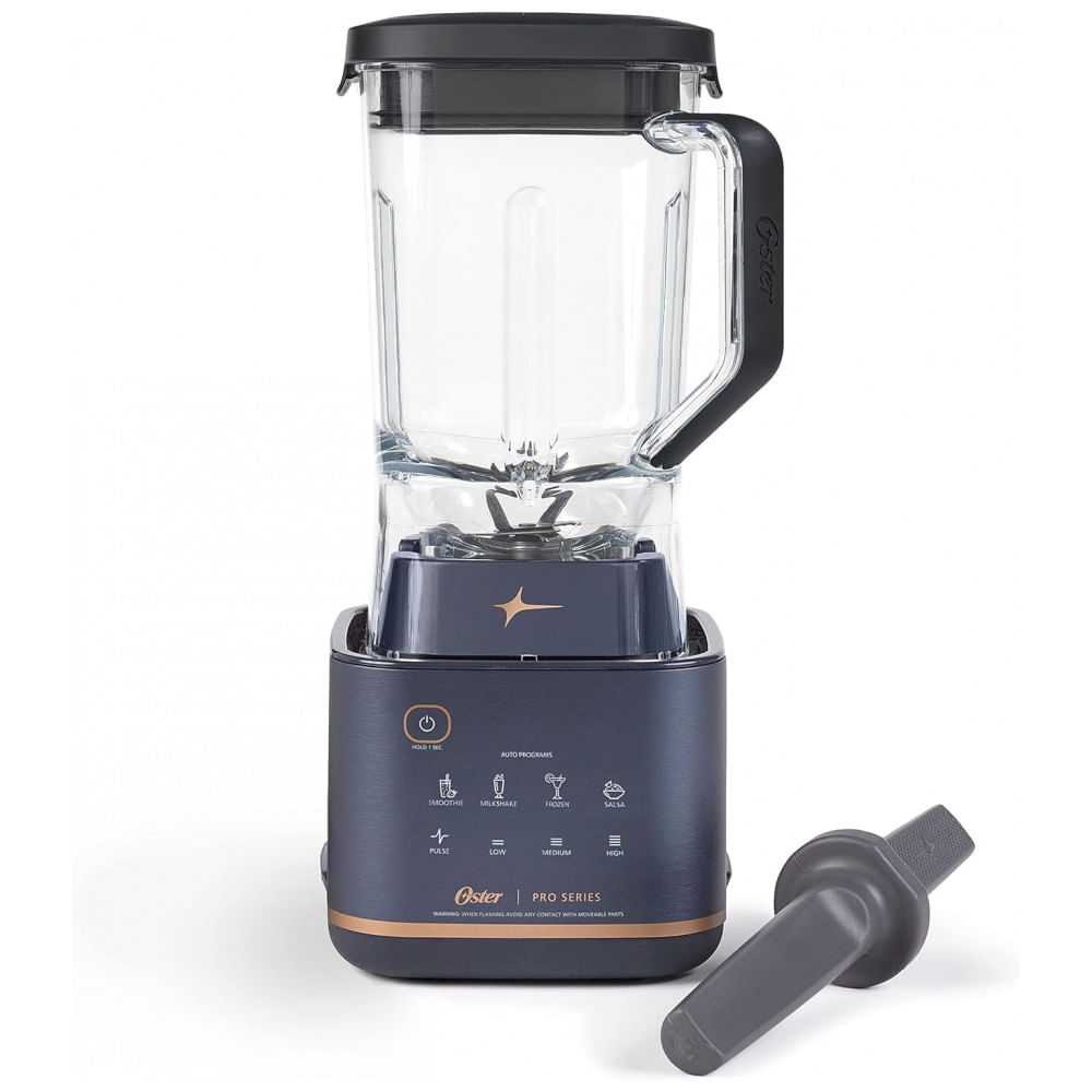 Liquidificador 2,1L com Jarro de Vidro, Display LED e 8 Velocidades, 1100W, Oster Pro Series, Azul Escuro