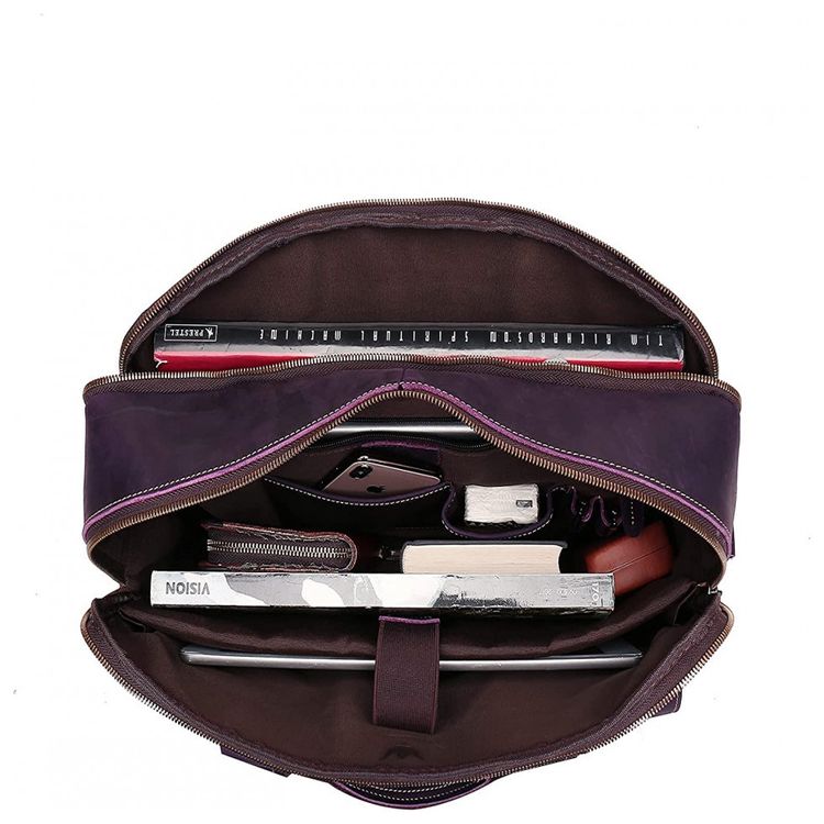 WILD-WORLD-Bolsa-Pasta-de-Couro-Masculina-para-Laptop-Roxa-foto-4