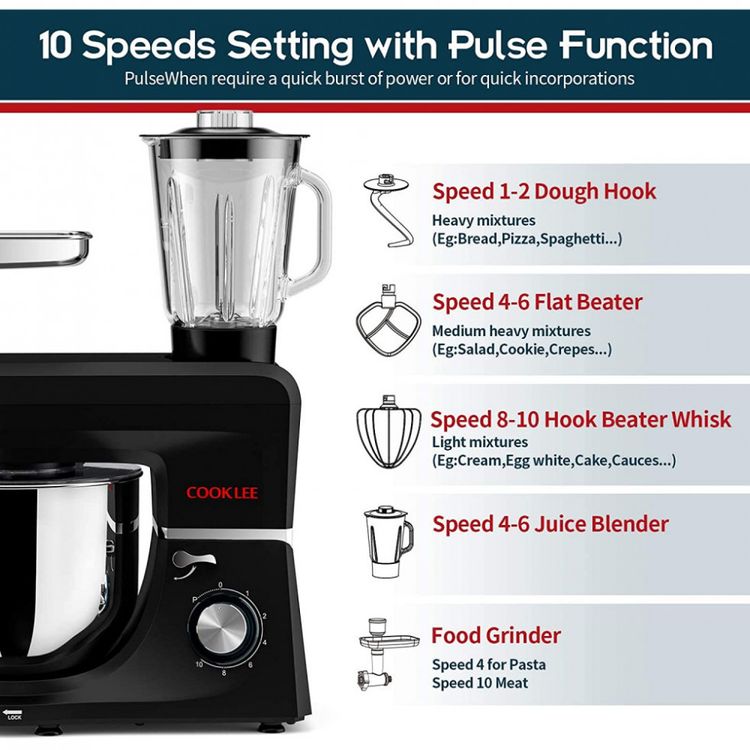 COOKLEE-SM-1507BM-Batedeira-de-Bancada-8.5L-com-10-foto-2