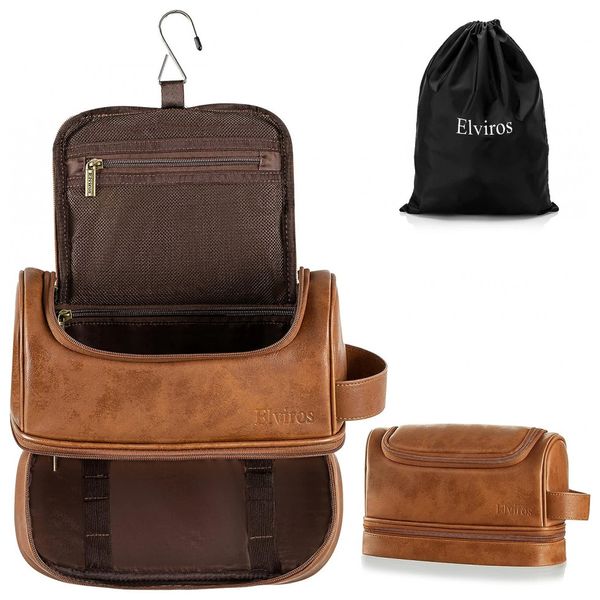 Necessaire-Masculina-Vintage-de-Couro-Sintetico-com-Forro-a-foto-0