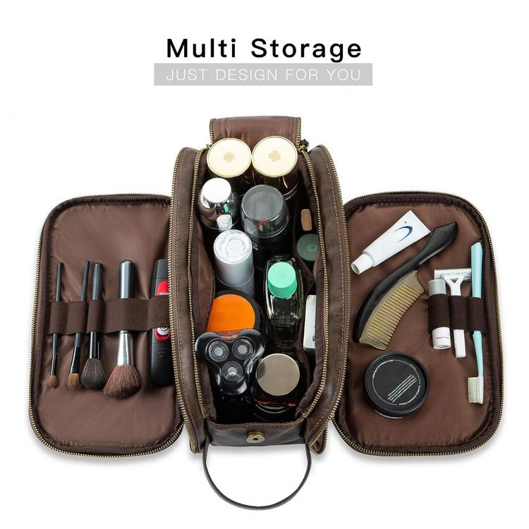 Necessaire-Masculina-Vintage-de-Couro-Sintetico-com-Forro-a-foto-1