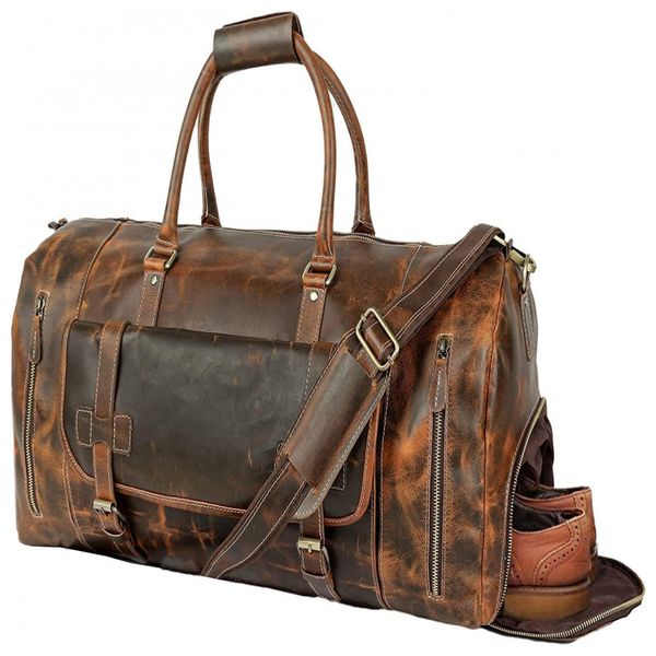 Tuzech-Bolsa-de-Viagem-Masculina-Classica-de-Couro--Marrom-foto-0