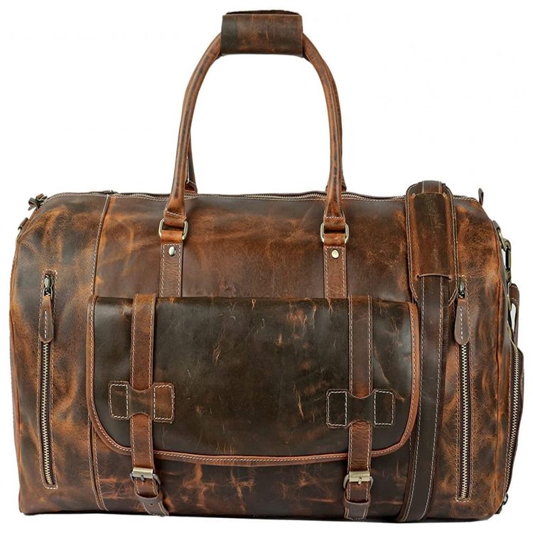 Tuzech-Bolsa-de-Viagem-Masculina-Classica-de-Couro--Marrom-foto-3