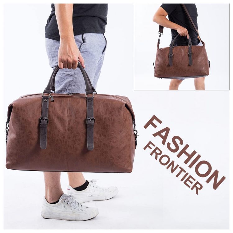 Seyfonia-Bolsa-de-Viagem-Masculina-Classica-de-Couro--Preta-foto-5