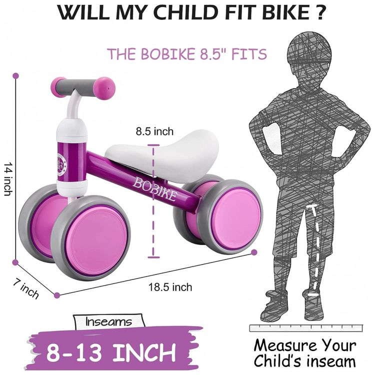 Bicicleta-sem-Pedal-Infantil-para-Bebes-de-1-a-3-anos-Roxa-foto-1