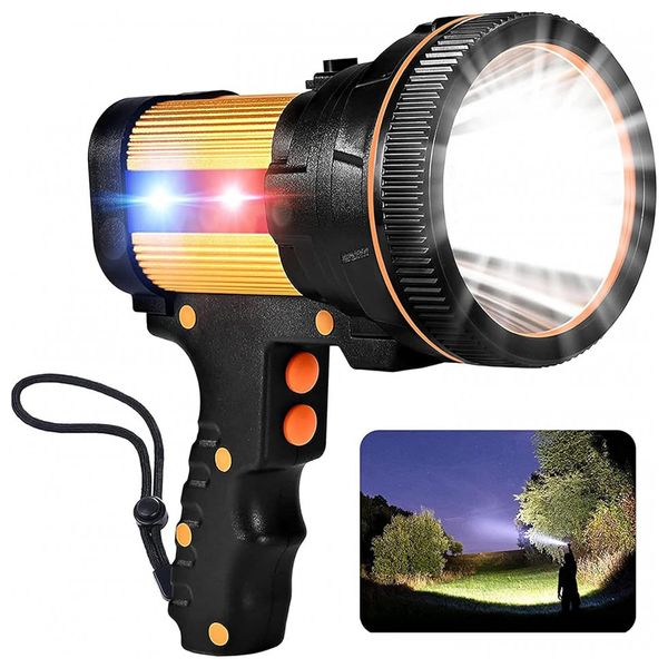 Diskap Lanterna LED Portátil Recarregável 7800LM, IPX4 á Prova dÁgua, 10H, Preta