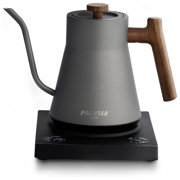POLIVIAR Chaleira Elétrica 1.7L com Desligamento Automático, Aço Inoxidável, 1200W, 110V, Cinza