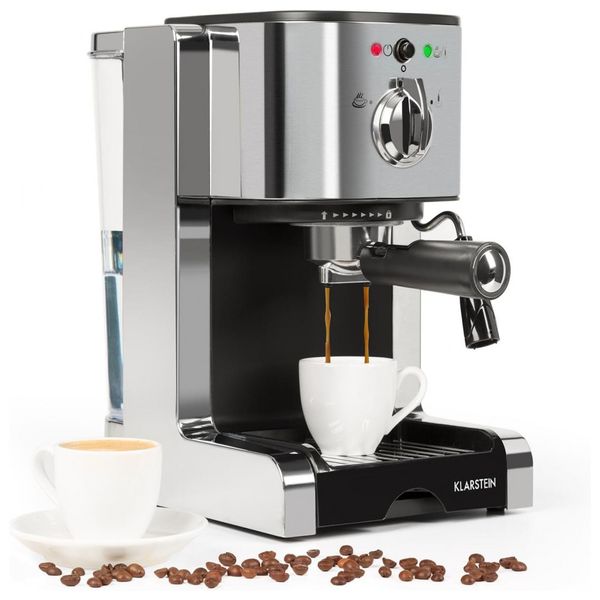 KLARSTEIN Máquina de Café Expresso 1L, 20 Bars, Aço Inox, 110V, Prata