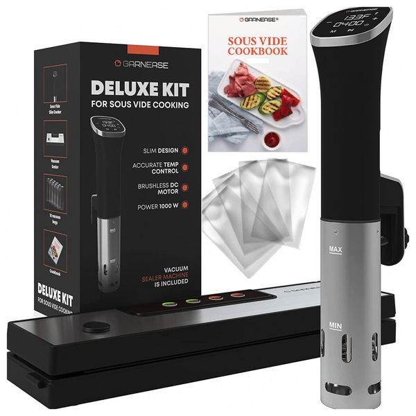Sous Vide Termocirculador Elétrico Ultra Silencioso para até 15L, 1000W, 110v, GARNEASE, Preto
