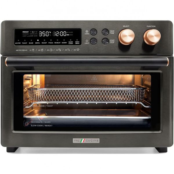 Forno Elétrico 25L de Bancada Multifuncional, Aço Inoxidável, 1750W, 110v, VAL CUCINE TA 25GB1, Preto