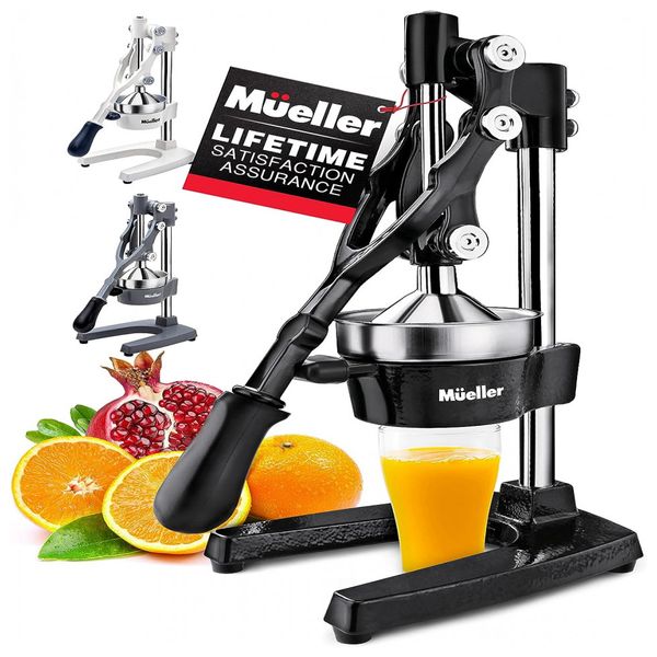 Espremedor Manual Profissional, Aço Inoxidável, MUELLER AUSTRIA MCJ 730 White, Preto