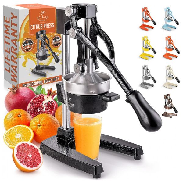 Espremedor Profissional, Aço Inoxidável, ZULAY KITCHEN Heavy Duty Manual Citrus Press, Amarelo