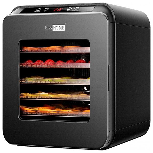 Desidratador de Alimentos com 5 Bandejas, Painel Digital de Controle, 240W, 110v, VIVOHOME, Prateado