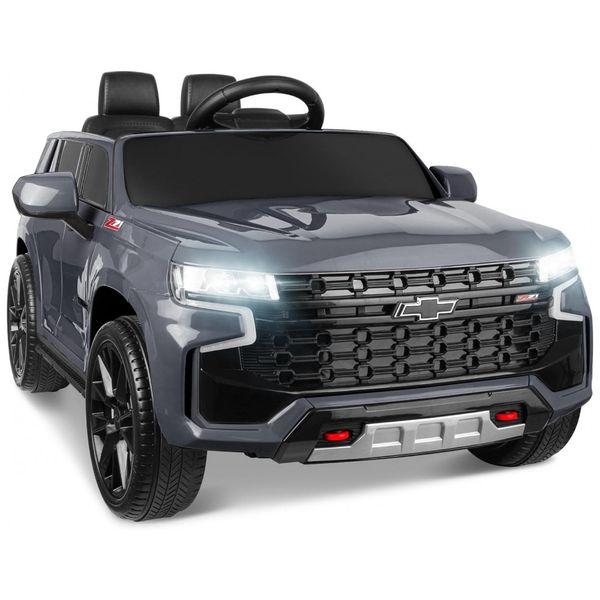 Carro Elétrico Infantil a Bateria com Controle Remoto, Luzes LED, Música Bluetooth, Buzina e 3 Velocidades, 12V, ENYOPRO, Cinza
