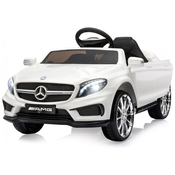 Carro Elétrico Infantil a Bateria com Controle Remoto 2.4G, Portas Duplas, Cinto de Segurança de 5 Pontos e Luzes LED, 12V, Bobike, Branco