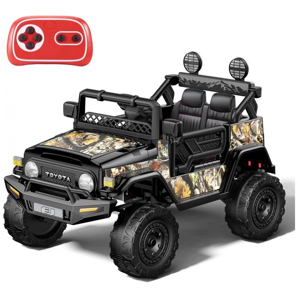 Carro Elétrico Infantil a Bateria com Controle Remoto e Suspensão de Mola, 12V, Powerwhale, Camuflado Marrom