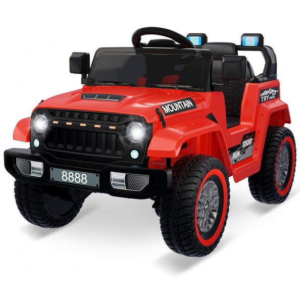 Carro Elétrico Infantil a Bateria com Controle Remoto, Suspensão de Mola e 3 Velocidades, 12V, GAOMON, Vermelho