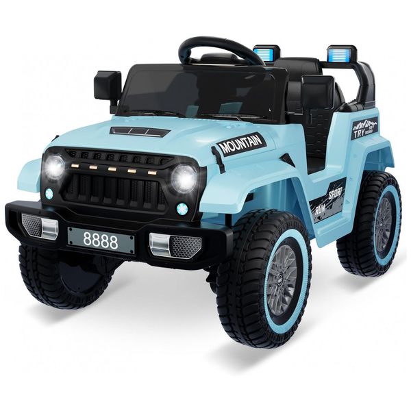 Carro Elétrico Infantil a Bateria com Controle Remoto, Suspensão de Mola e 3 Velocidades, 12V, GAOMON, Azul