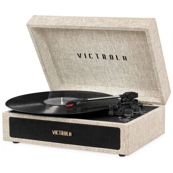 Toca Discos com Conectividade Bluetooth e 3 Velocidades,Victrola VSC580BTLBB, Bege Claro