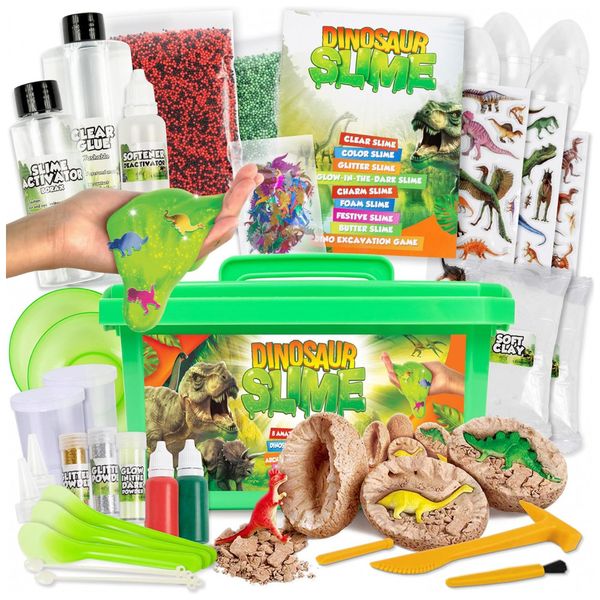 Kit de Slime Divertido Sensorial de Dinossauros com Acessórios para Crianças de 5 a 12 Anos, Laevo
