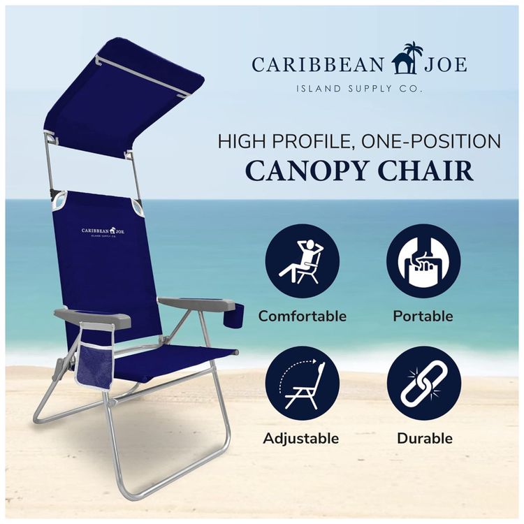 Cadeira-de-Praia-Dobravel-com-Encosto-Alto-e-Dossel-foto-1