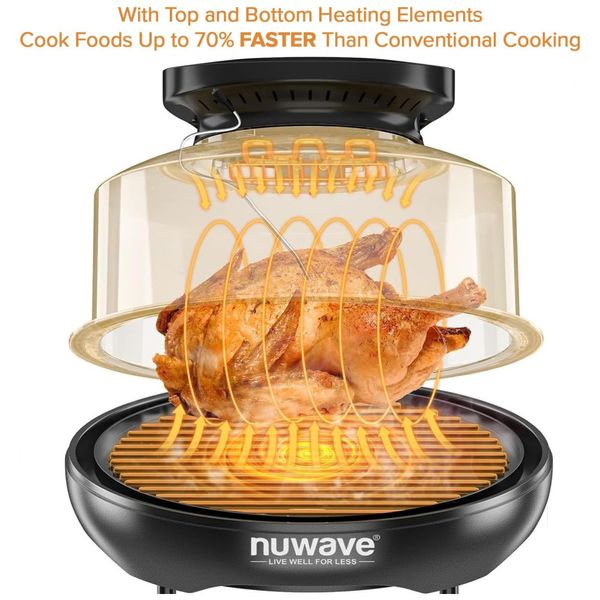 Fritadeira Elétrica Air Fryer 4L com Grade Superior Aprimorada e Painel Digital, 1500W, Nuwave, Preta