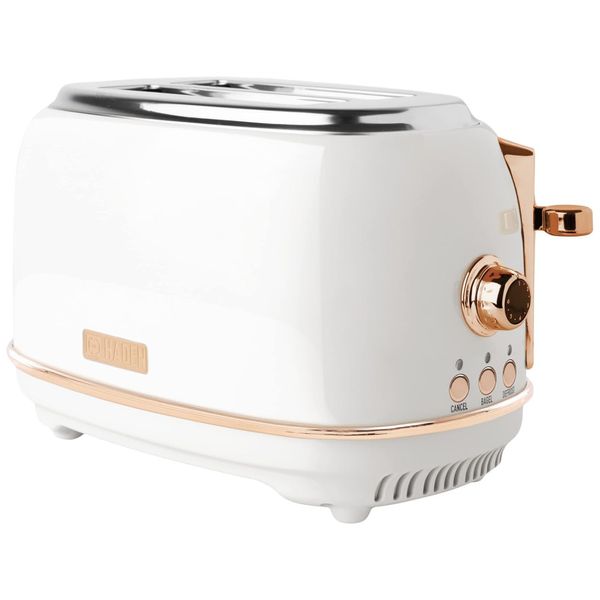 Torradeira 2 Fatias com Bandeja de Migalhas Removível e Configurações de Bagel, 900W, HADEN, Marfim