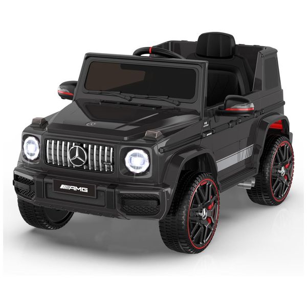 Carro Elétrico Infantil a Bateria com Controle Remoto, Farol LED, Reprodutor de Música e Buzina, 12V, ANPABO Mercedes-Benz G63, Preto