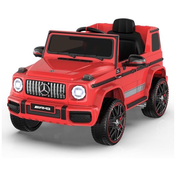 Carro Elétrico Infantil a Bateria com Controle Remoto, Farol LED, Reprodutor de Música e Buzina, 12V, ANPABO Mercedes-Benz G63, Vermelho