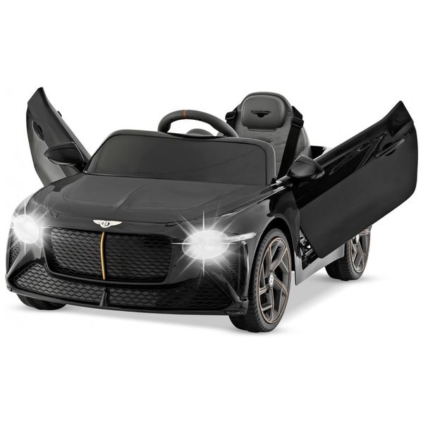 Carro Elétrico Infantil a Bateria com Controle Remoto, Portas de Tesoura, Luzes e Efeitos Sonoros, 12V, Costzon, Preto