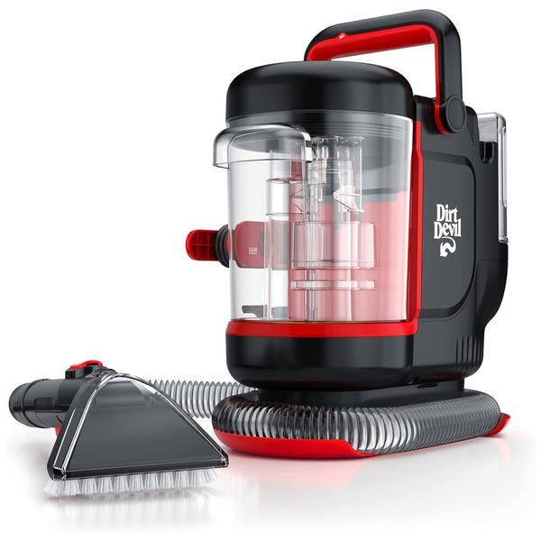 Extratora e Higiniezadora de Carpetes e Estofados Portátil com Sucção Poderosa, Compacto e Leve, Dirt Devil FD13000, Preto e Vermelho