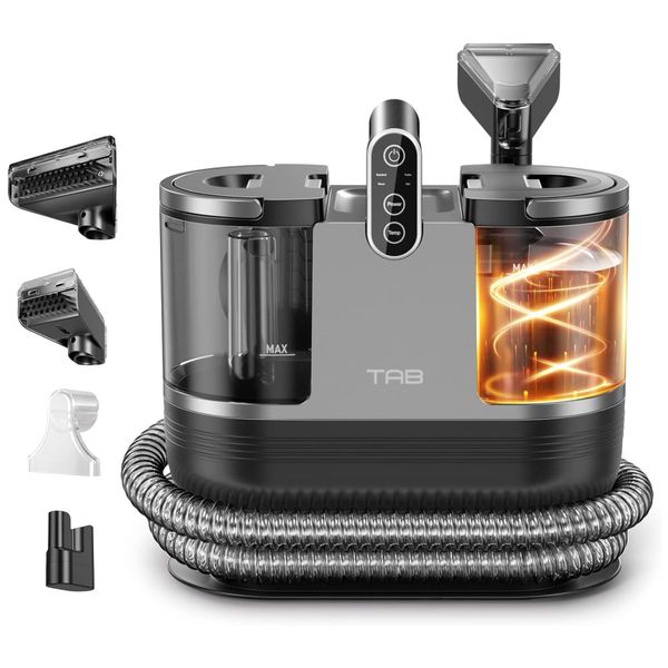 Extratora e Higiniezadora de Carpetes e Estofados Portátil 14KPa com Auto Limpante e Lavagem Térmica de 60ºC, 110V, TAB R6, Preto