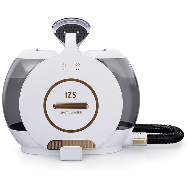 Extratora e Higienizadora de Carpetes e Estofados Profissional Portátil com Ação Profunda para Remoção de Manchas e Limpeza de Estofados, IZS, Branco
