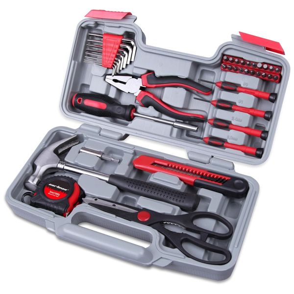Kit Mala de Ferramenta 39 Peças, CARTMAN 10, Vermelho