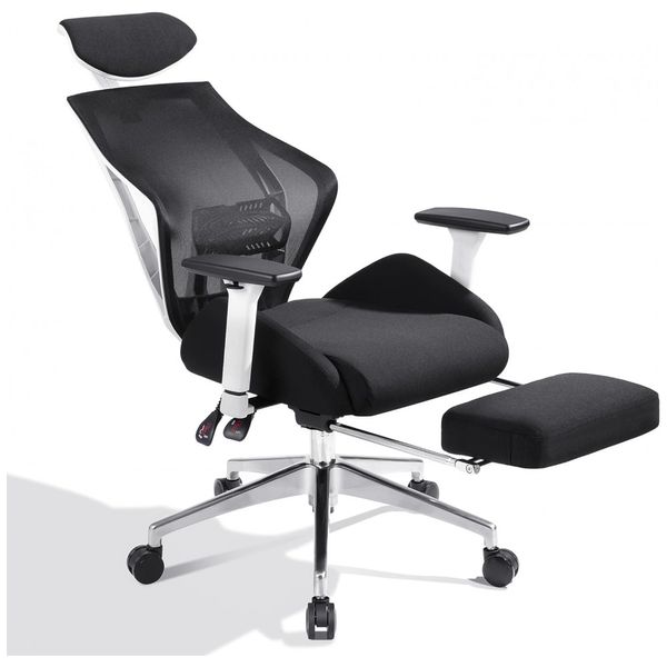 DEVAISE Cadeira de Escritório Ergonômica Reclinável c, Apoio de Braço, preta