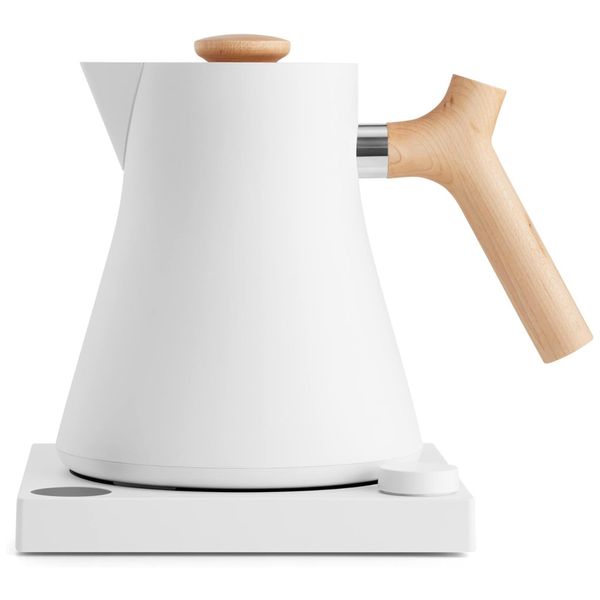 Chaleira Elétrica 900mL com Aquecimento Rápido, Controle de Temperatura e Temporizador de Fermentação Integrado, 1200W, Fellow, Branca