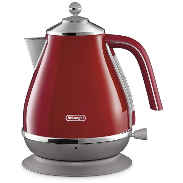 Chaleira Elétrica com Base Giratória e Capacidade de 1,2L, 1200W 110V, DeLonghi, Vermelha