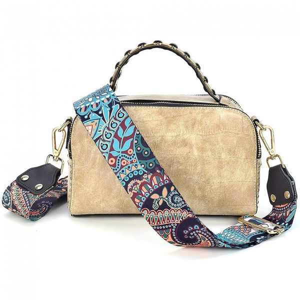 LIFEMATE Bolsa Feminina Transversal de Couro Sintético, Creme