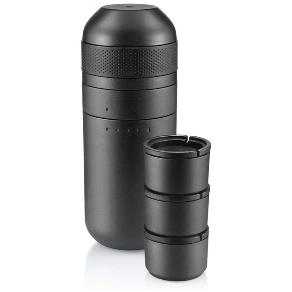 Cafeteira Elétrica Expresso Portátil 120 mL, 15 Bar e com Capacidade 16g de Café Moido, WACACO MINIPRESSO KIT FBA, Preto