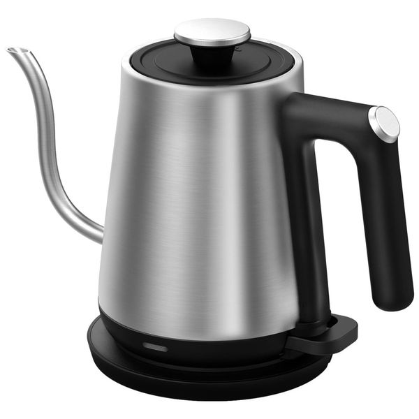 Chaleira Elétrica 600mL com Controle de Temperatura e Desligamento Automático, 1200W, Gooseneck, Prata