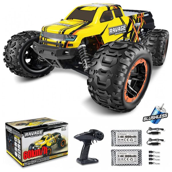 Carrinho de Controle Remoto para Adultos Off Road 116 Escala Até 40 km por hora, Recarregável, NUOKE, Azul