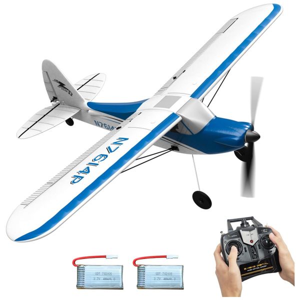 Avião de Controle Remoto com Sistema Estabilizador de 6 Eixos, VolantexRC 761 4 RTF, Azul