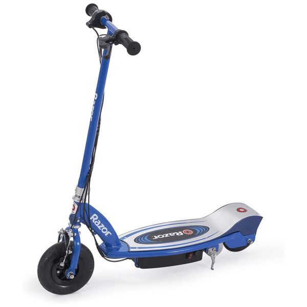 Patinete Elétrico Infantil com Velocidade até 16 km/h, Freios e Pneus Pneumáticos para Crianças Acima de 8 Anos, 24V, Razor E100, Azul