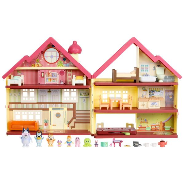 Caixa de Brinquedos Bluey Ultimate Playhouse com Luzes, Sons e Figuras para Crianças Acima de 3 Anos, MOOSE TOYS LLC, Vermelho